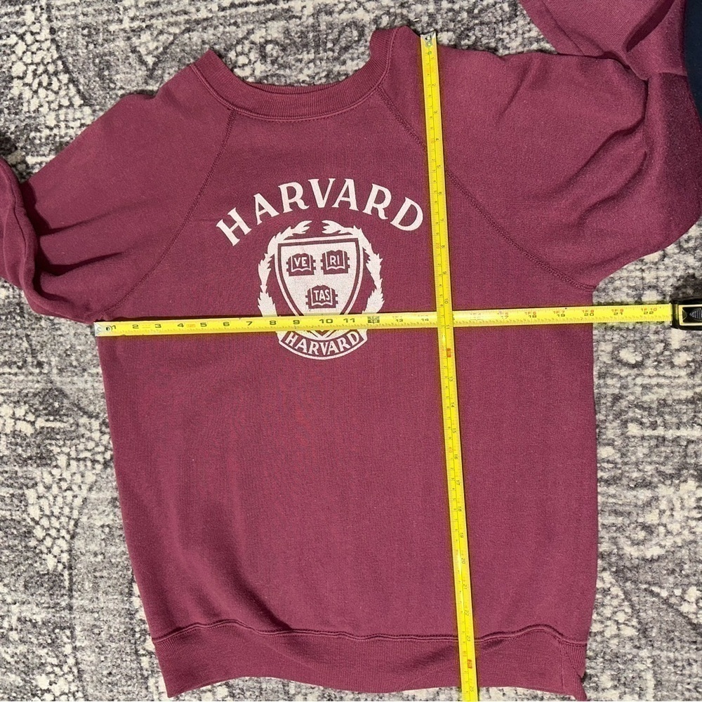 Champion 80’s Vintage Uni-Sex L Burgundy Maroon Harvard University Sweatshirt - Picture 5 of 6